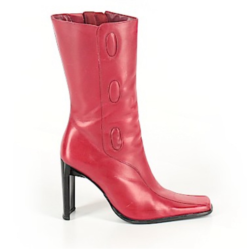 Diba red 100% leather calf high boots!